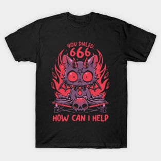 Satanic Support Cat - Hell Demon Kitten T-Shirt